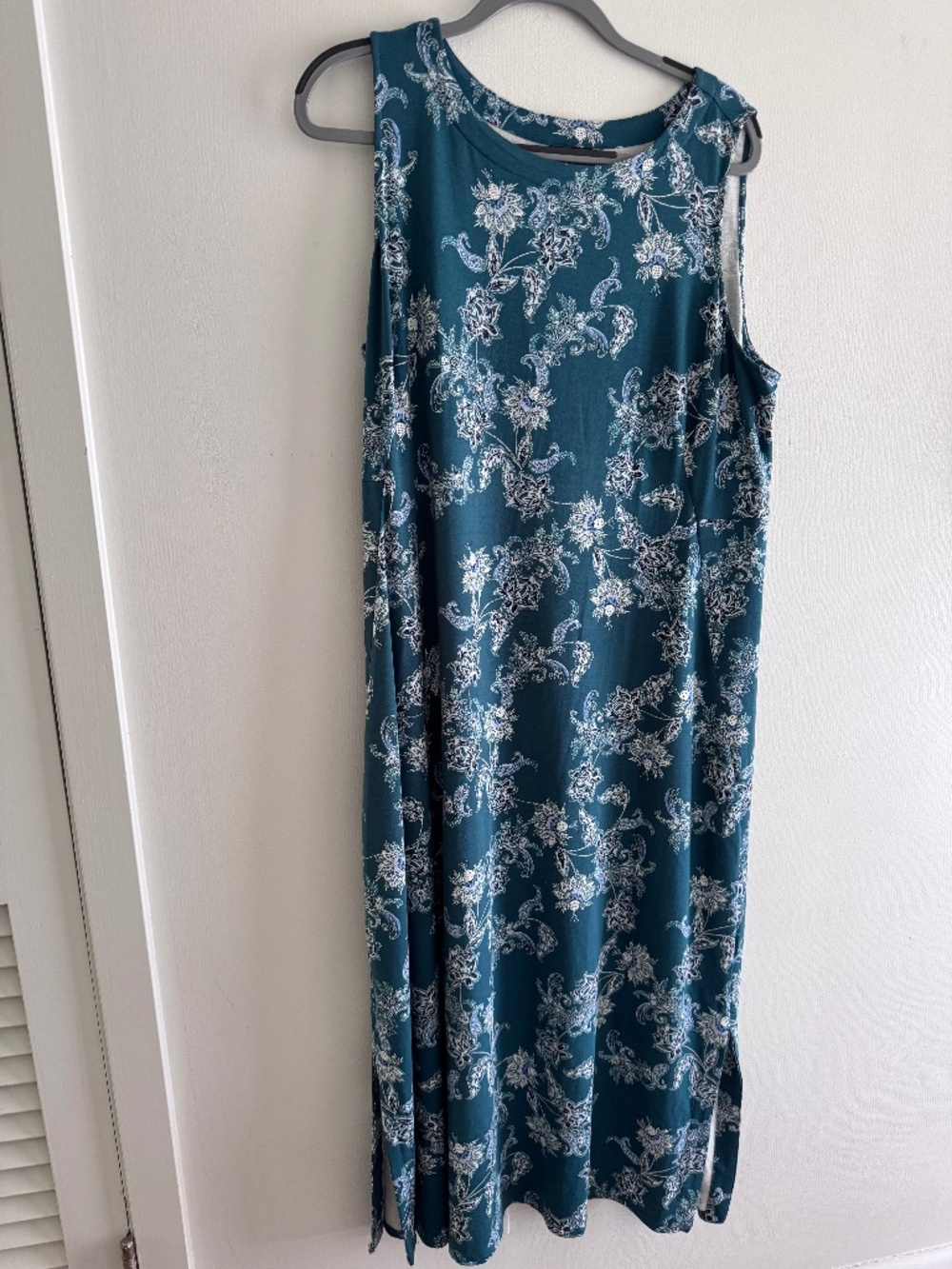J Jill green print maxi dress size XLP